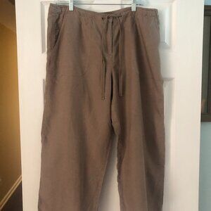 EILEEN FISHER ORGANIC LINEN CROPPED PANTS SIZE L